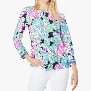 Lily Pulitzer Onyx Jaguar Jungle Engineered Chilly Lilly shirt size medium